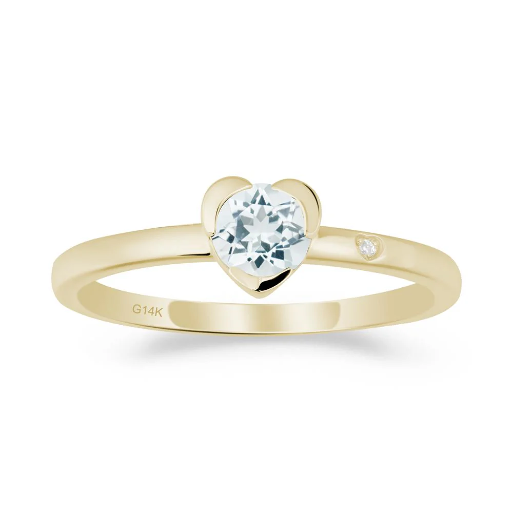 Heart Setting Aquamarine Ring - Image 6