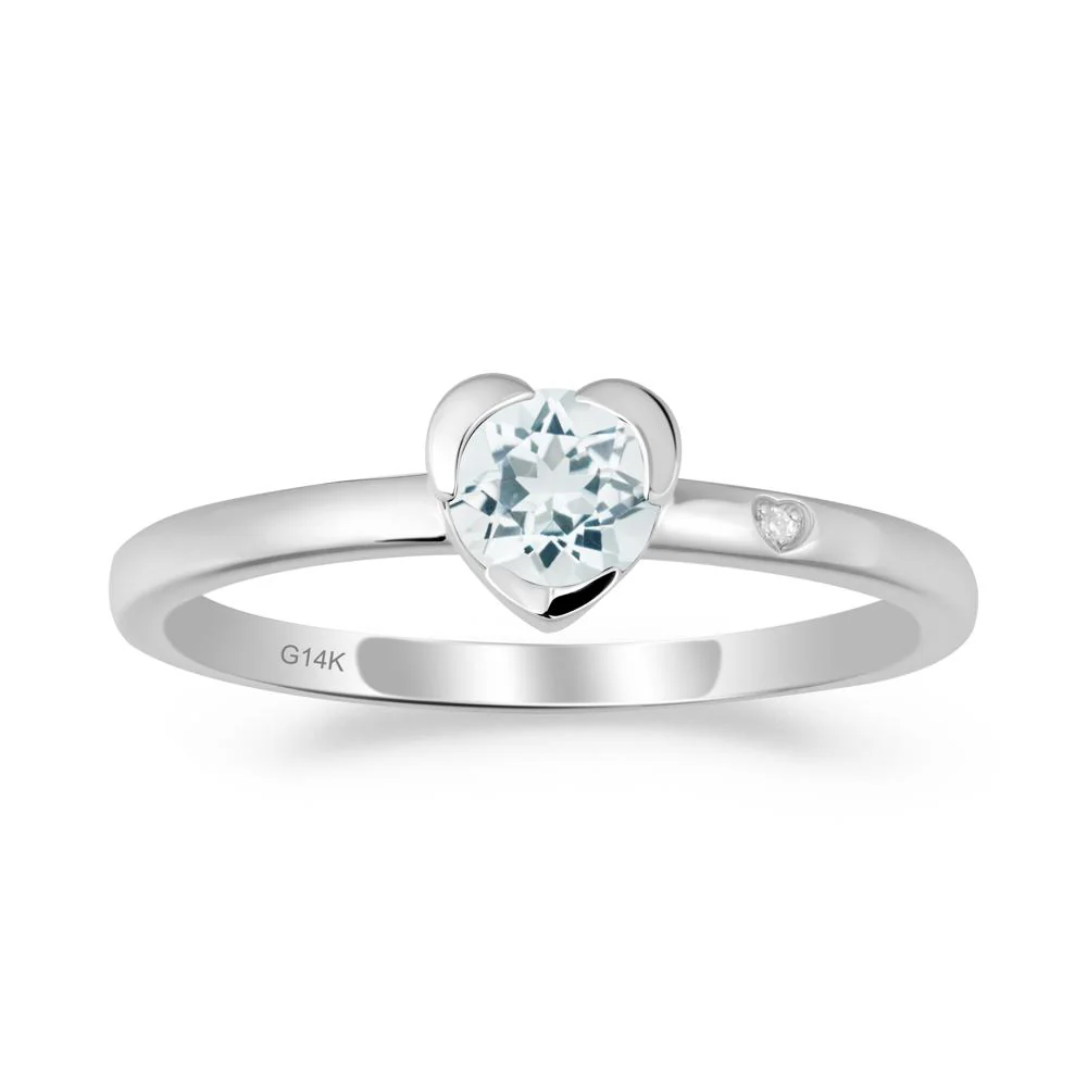 Heart Setting Aquamarine Ring - Image 8