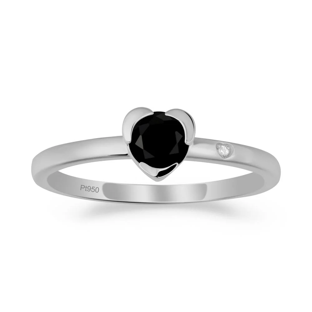 Heart Setting Black Spinel Ring - Image 9