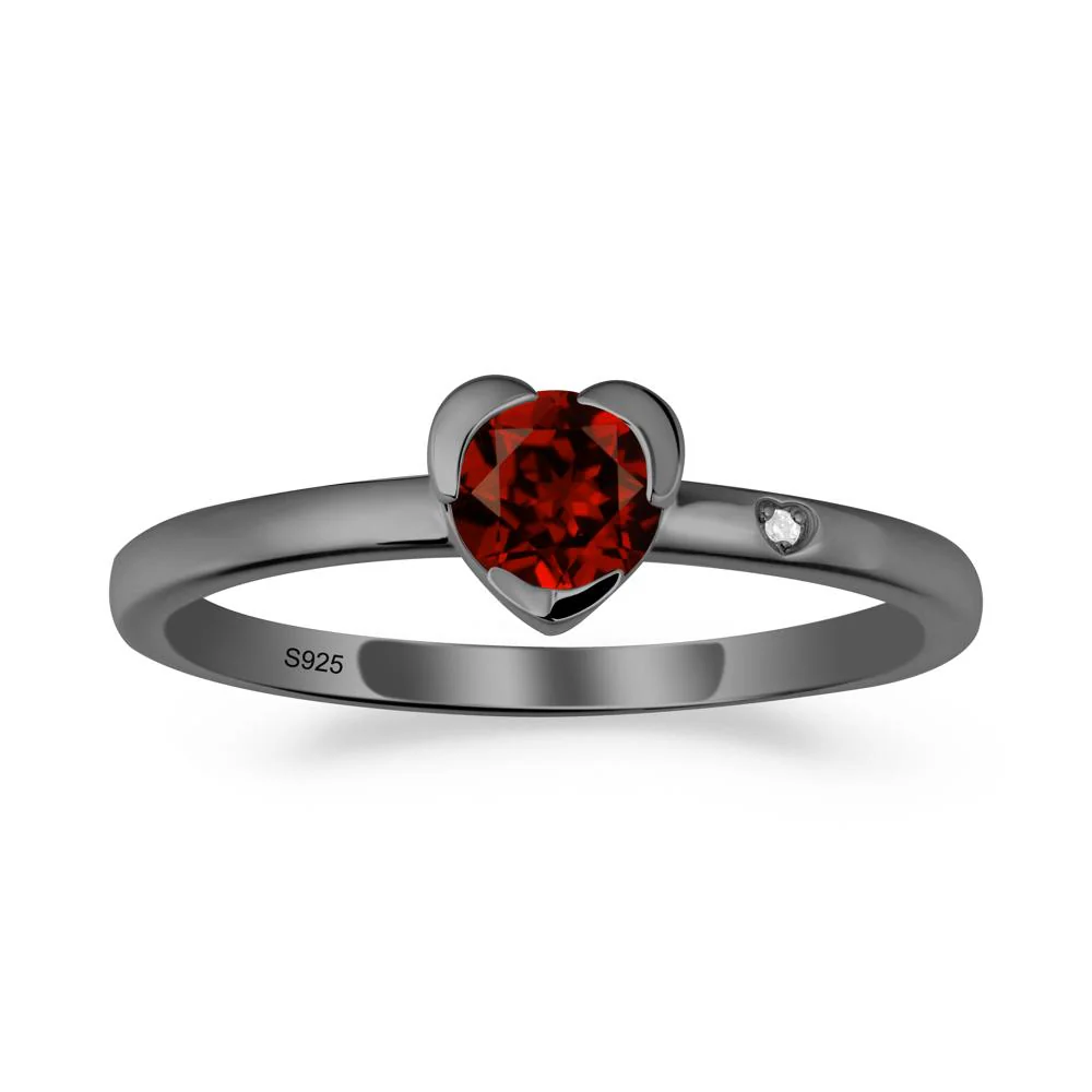 Heart Setting Garnet Ring - Image 3