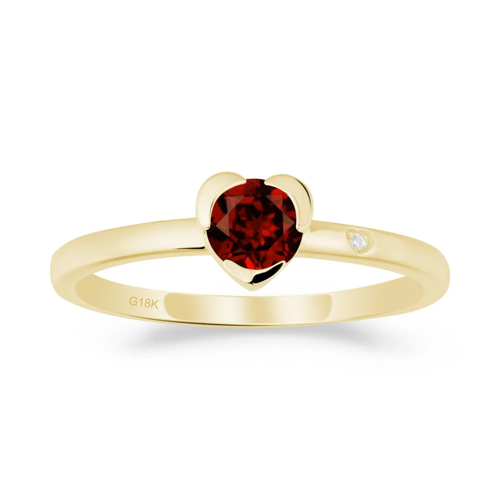 Heart Setting Garnet Ring - Image 9