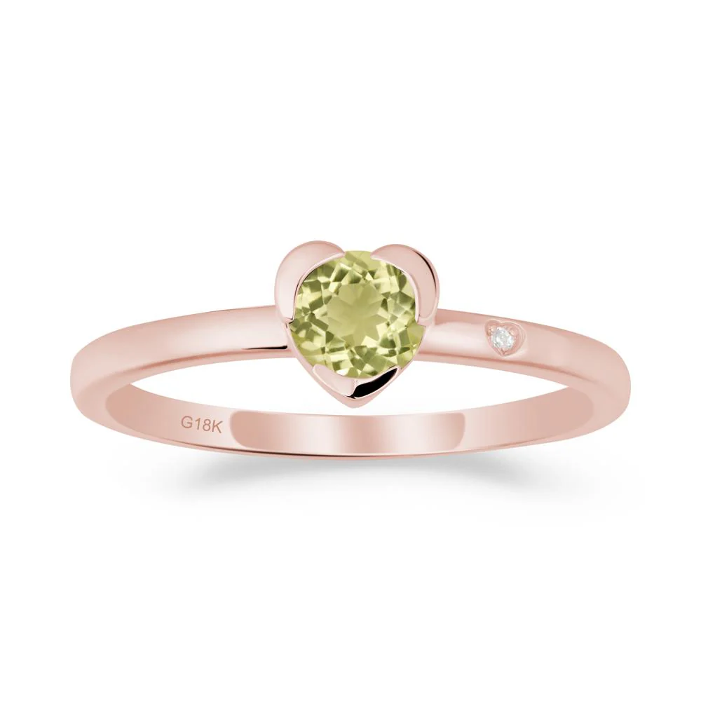 Heart Setting Lemon Quartz Ring - Image 3