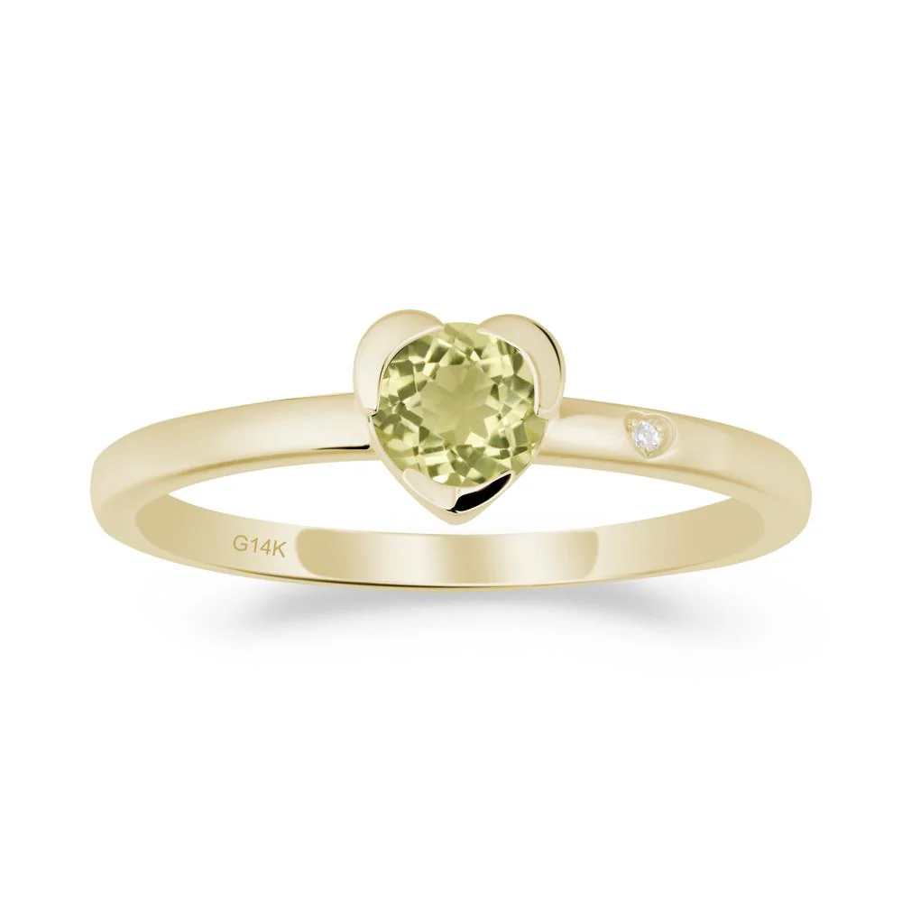 Heart Setting Lemon Quartz Ring - Image 4