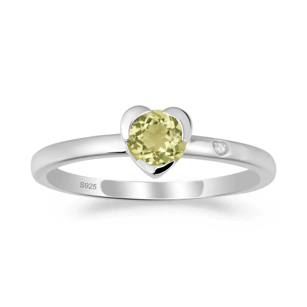 Heart Setting Lemon Quartz Ring - Image 5