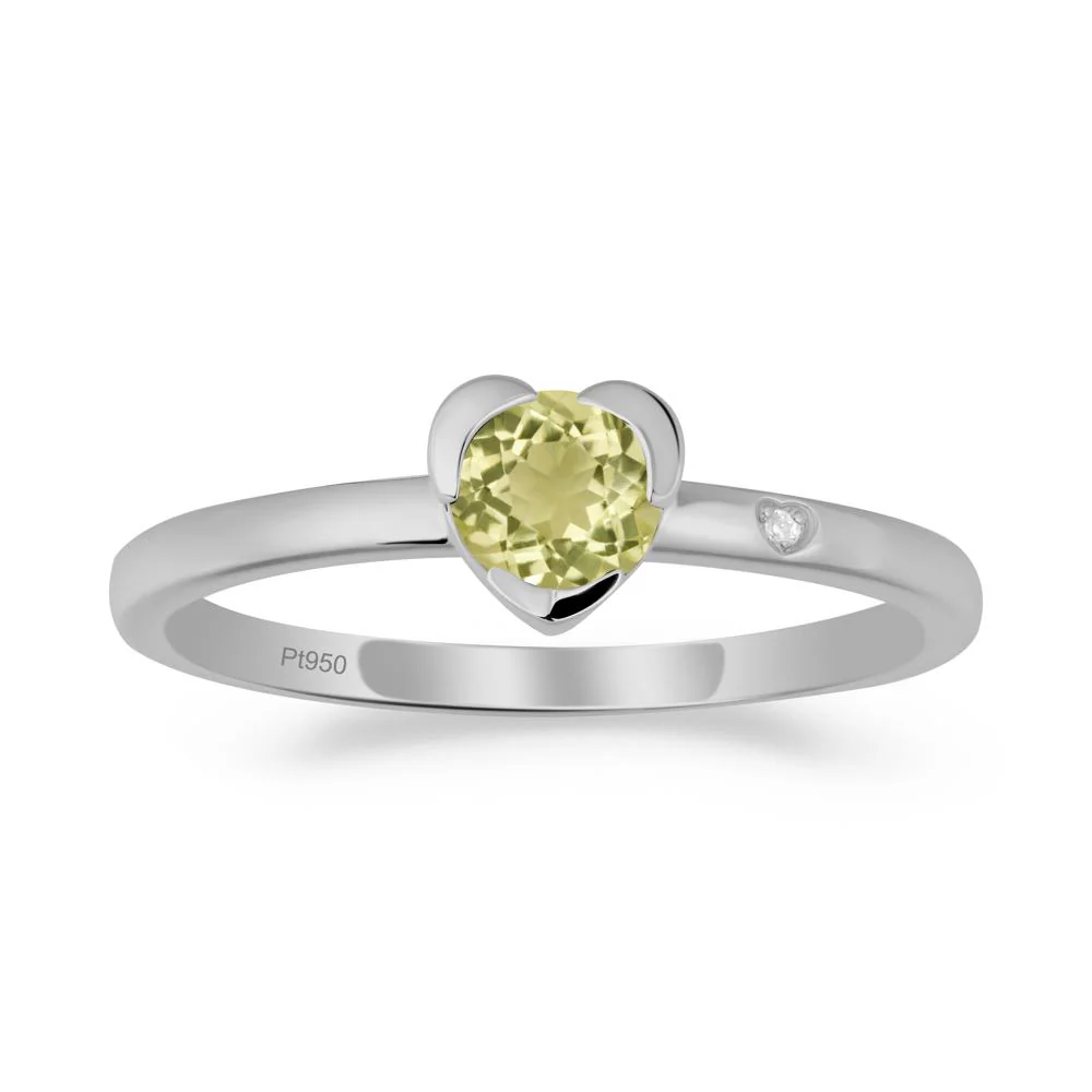 Heart Setting Lemon Quartz Ring - Image 7