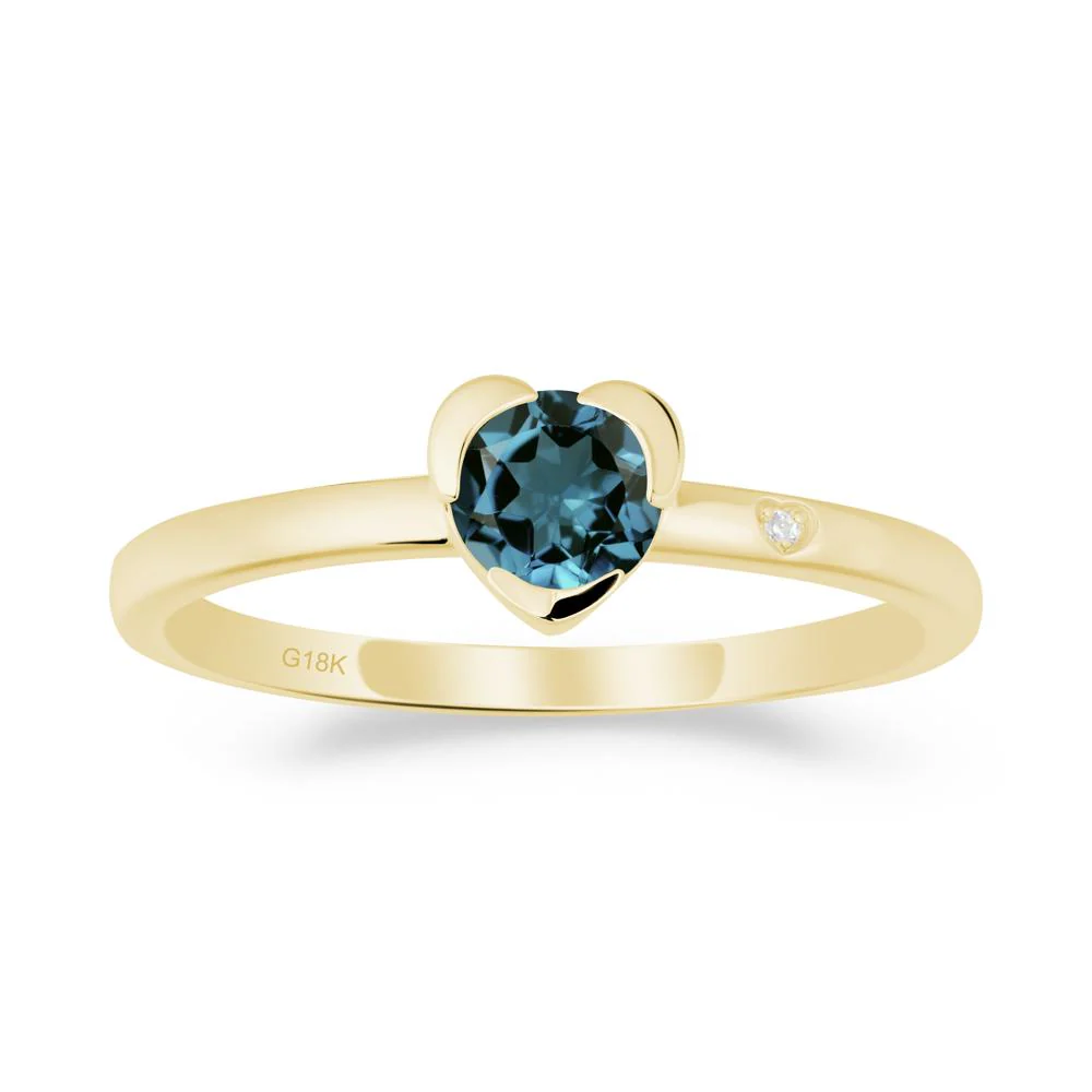 Heart Setting London Blue Topaz Ring - Image 2