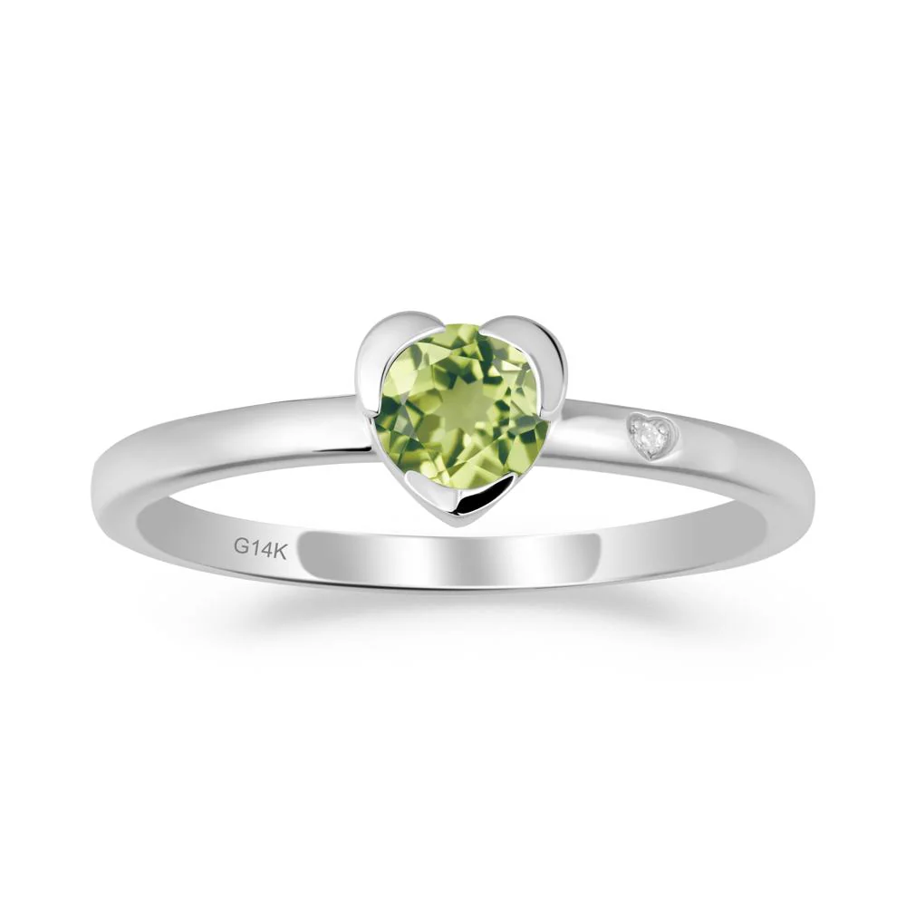 Heart Setting Peridot Ring - Image 8