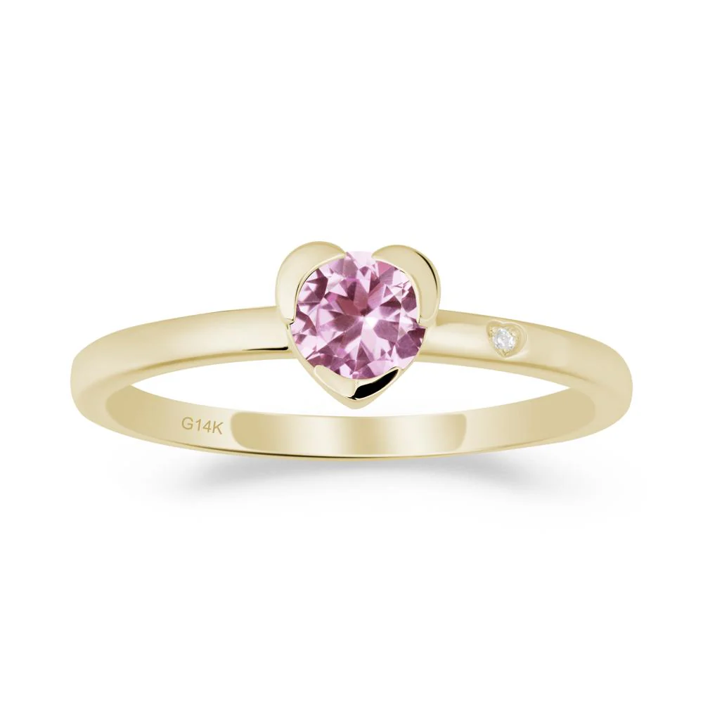 Heart Setting Pink Sapphire Ring - Image 9