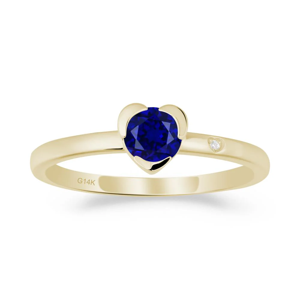 Heart Setting Sapphire Ring - Image 3