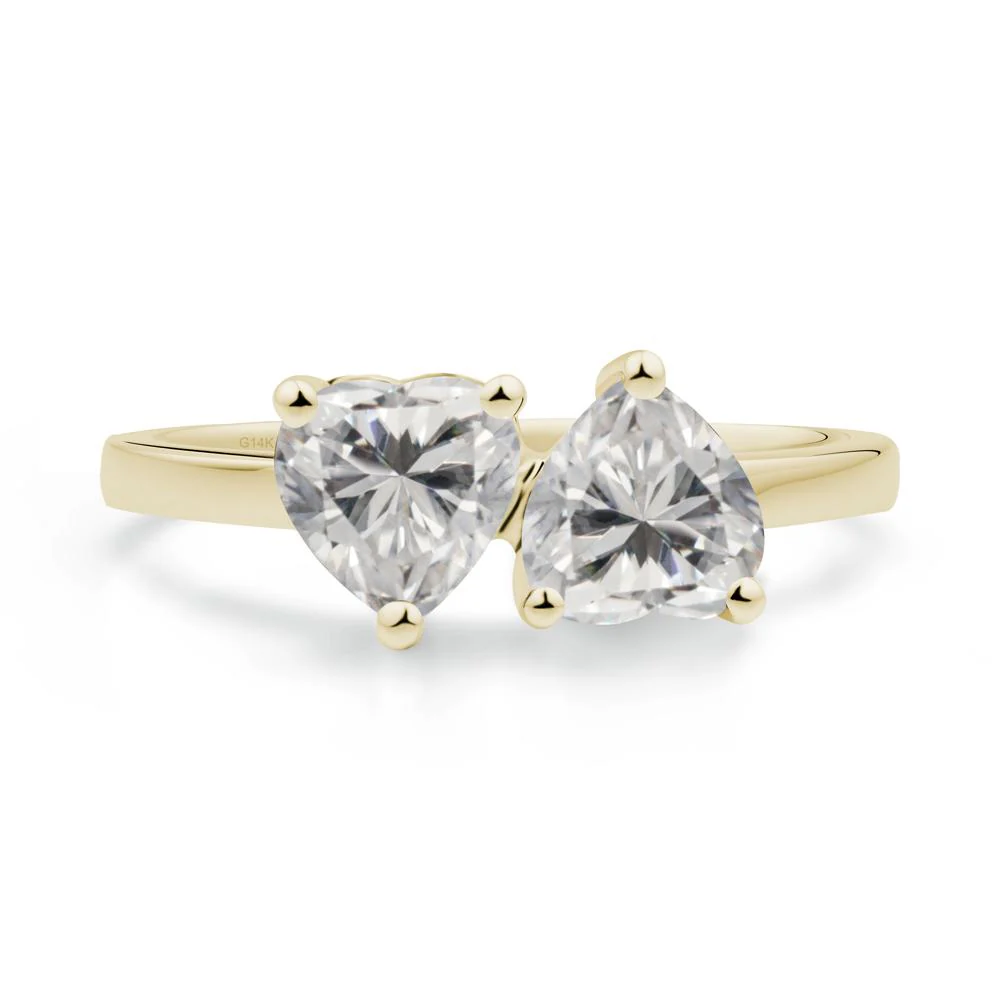 Heart Shape Moissanite Toi Et Moi Ring - Image 6