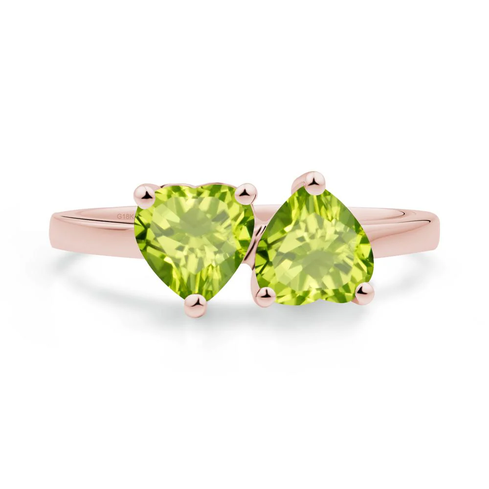 Heart Shape Peridot Toi Et Moi Ring - Image 5