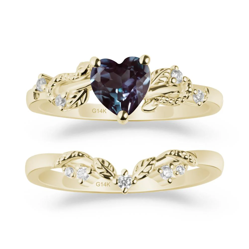 Heart Shaped Alexandrite Bridal Set - Image 3