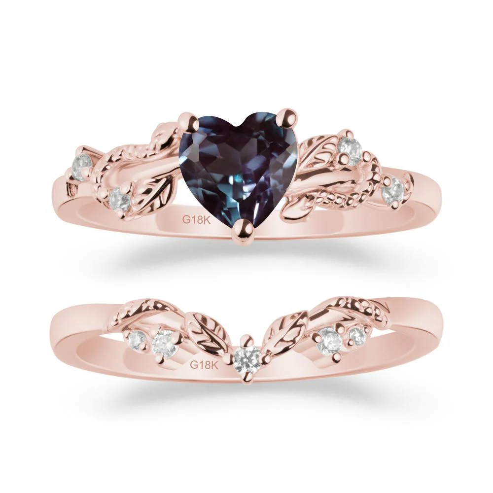 Heart Shaped Alexandrite Bridal Set - Image 4