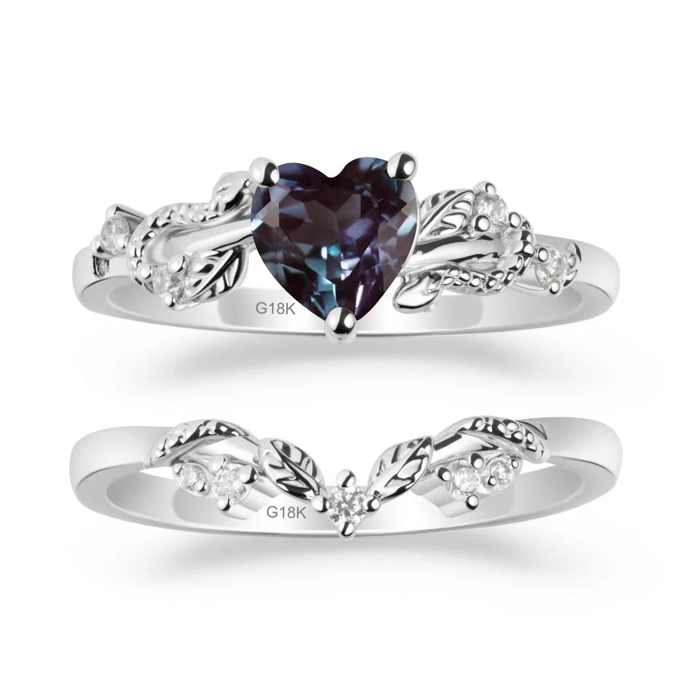 Heart Shaped Alexandrite Bridal Set - Image 5