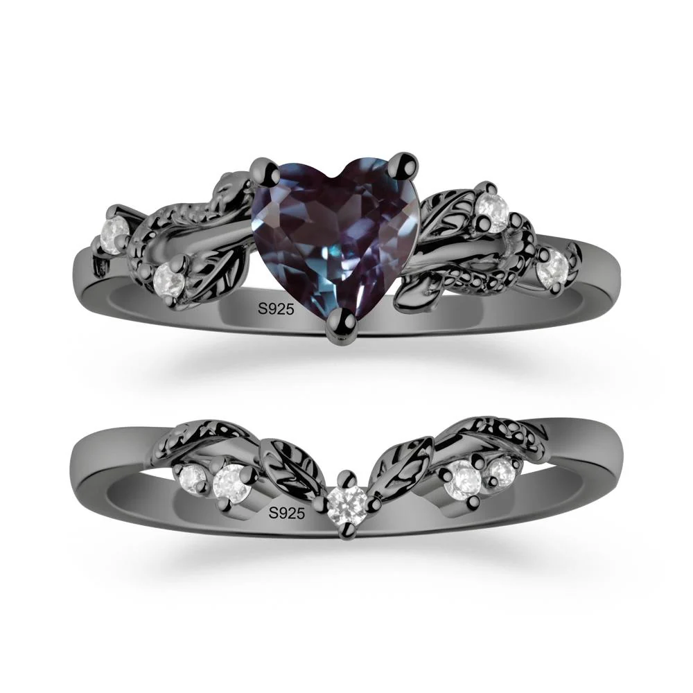 Heart Shaped Alexandrite Bridal Set - Image 7