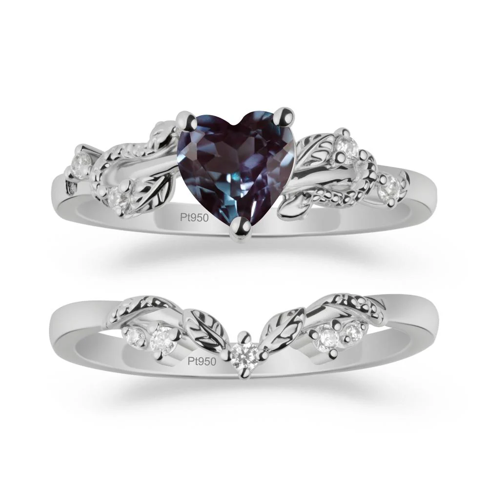 Heart Shaped Alexandrite Bridal Set - Image 8