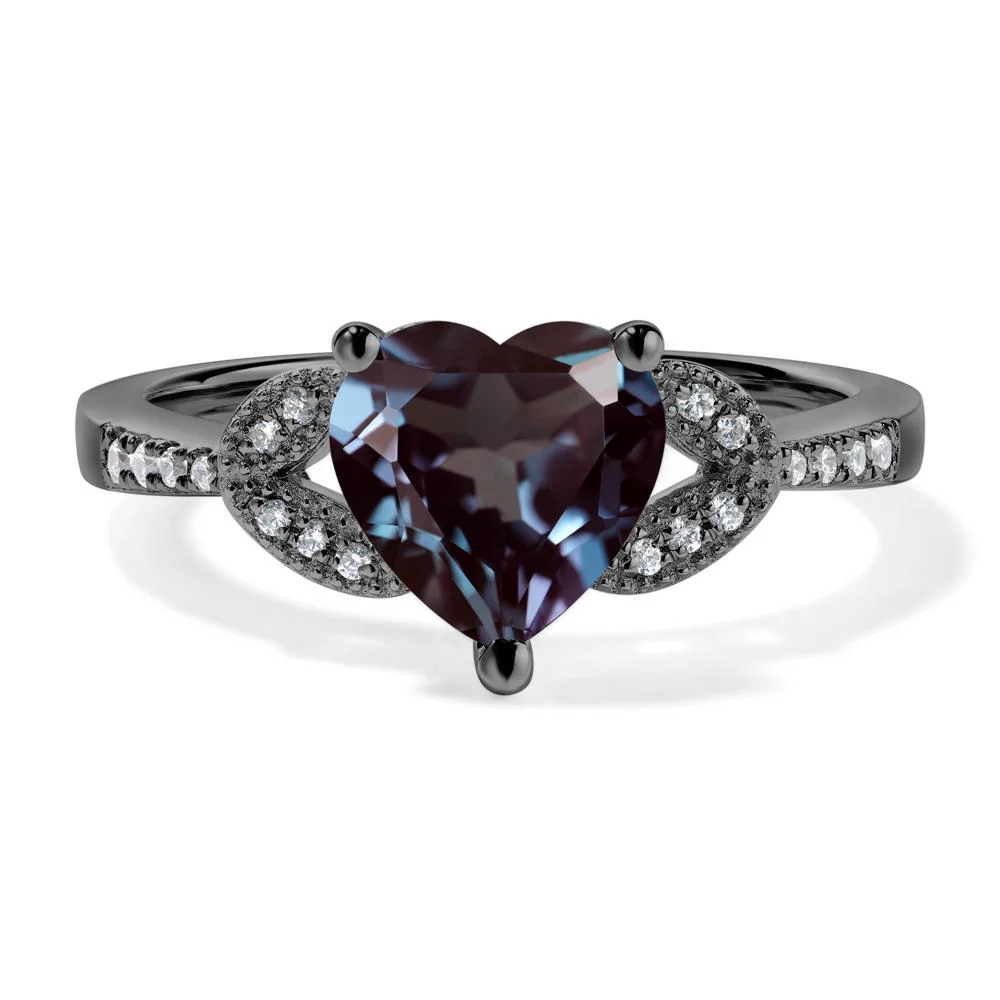 Heart Shaped Alexandrite Engagement Ring - Image 3