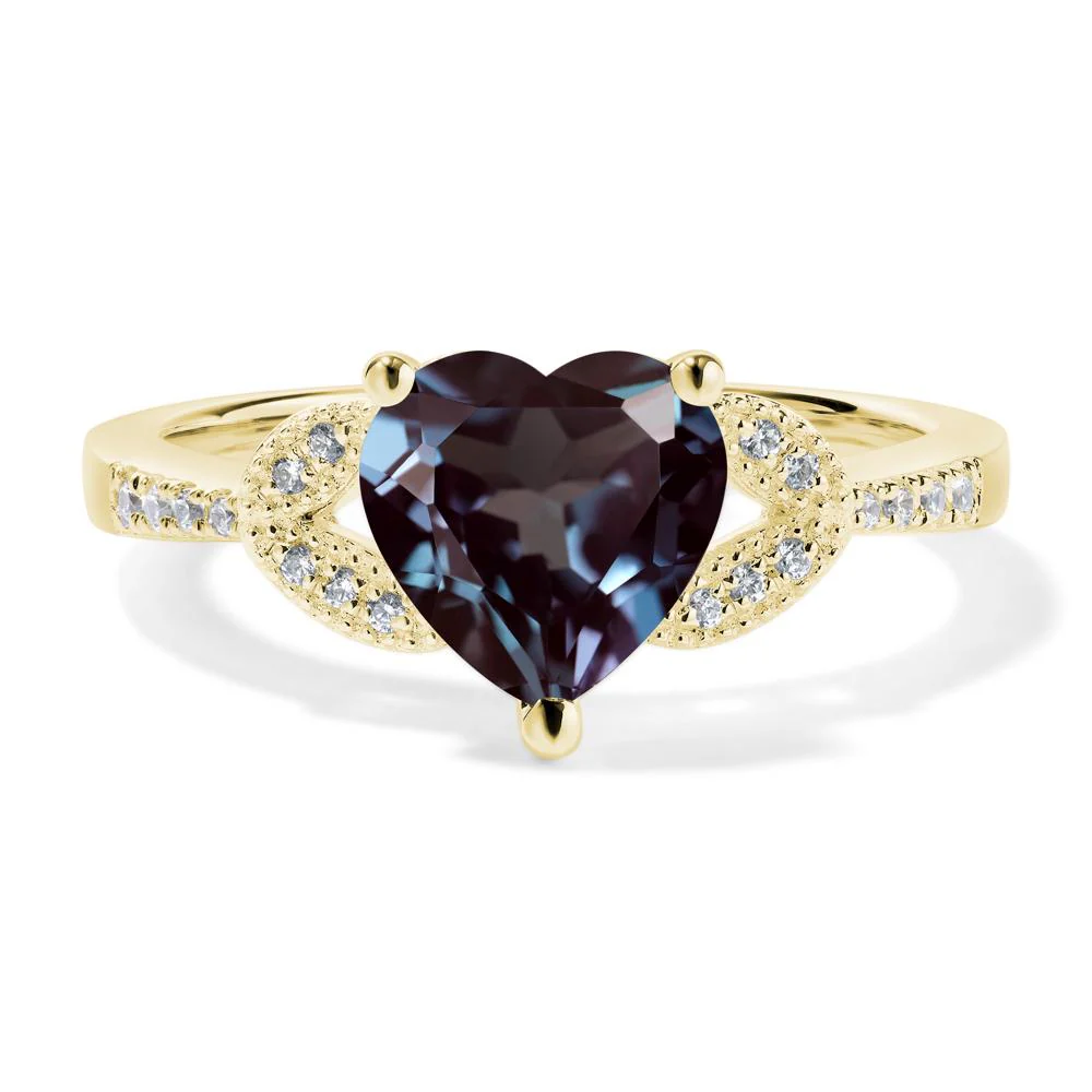 Heart Shaped Alexandrite Engagement Ring - Image 8