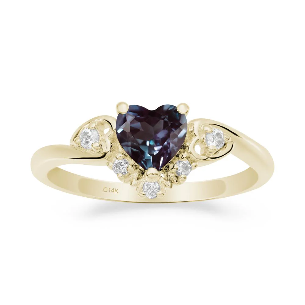 Heart-Shaped Alexandrite Promise Ring