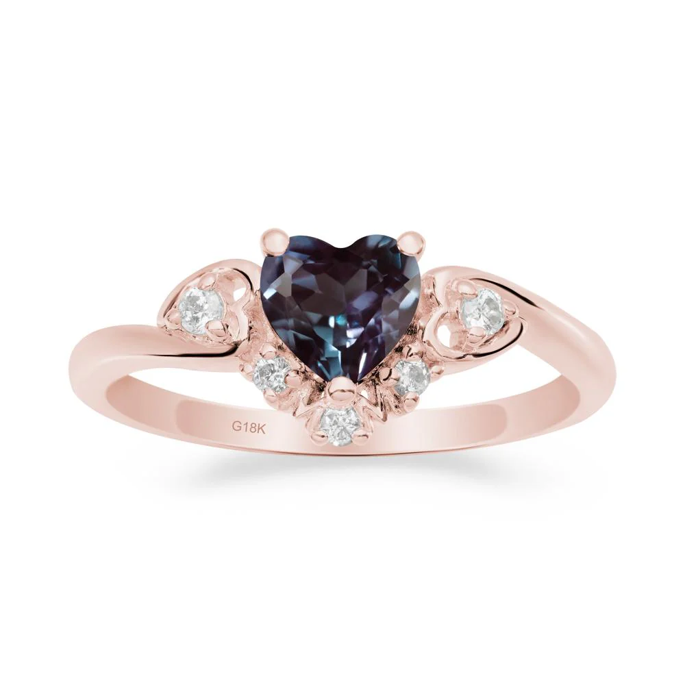 Heart-Shaped Alexandrite Promise Ring - Image 6