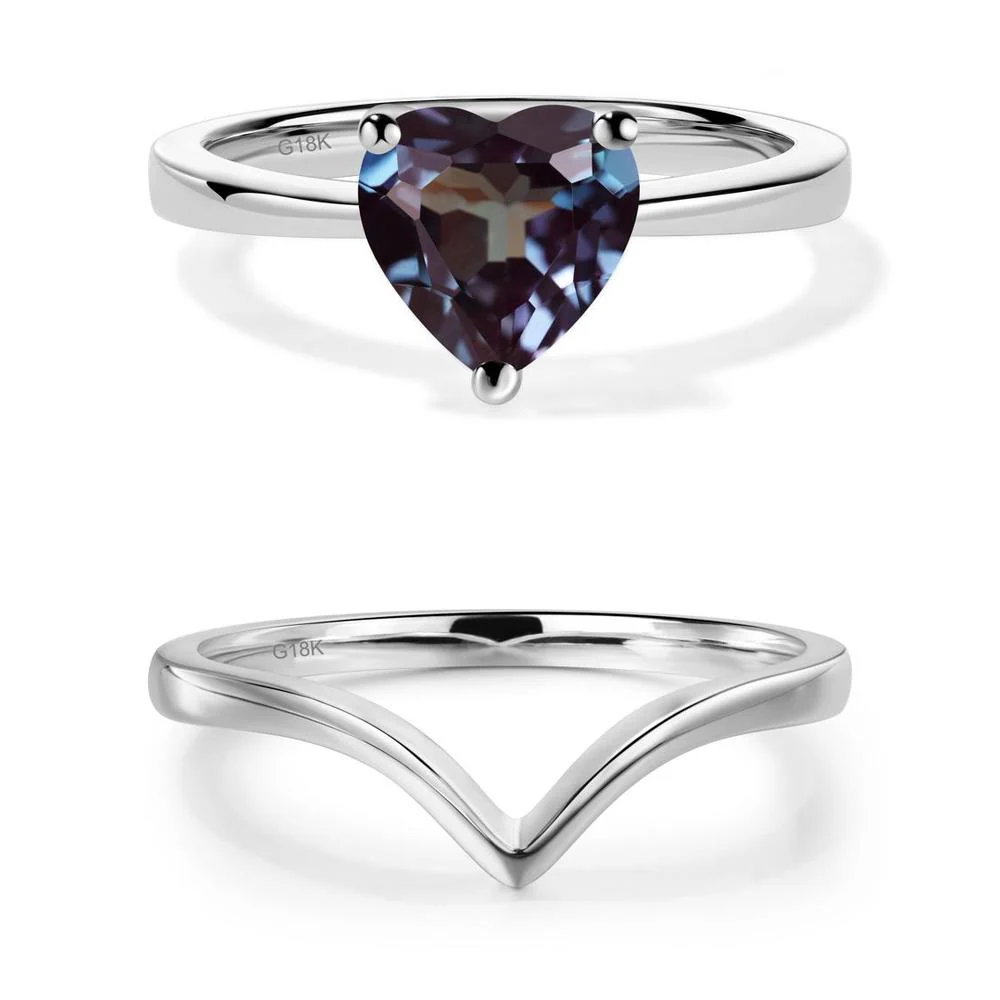 Heart Shaped Alexandrite Solitaire Ring - Image 25