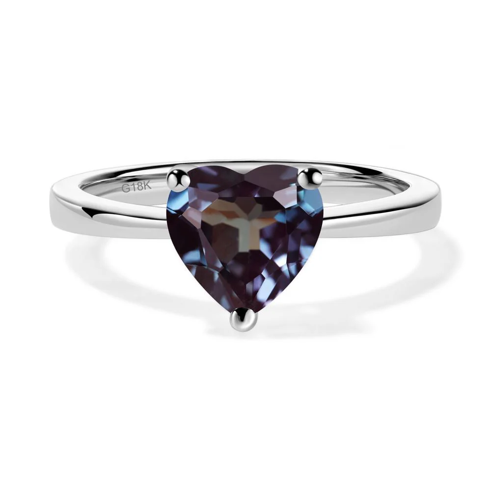 Heart Shaped Alexandrite Solitaire Ring - Image 8