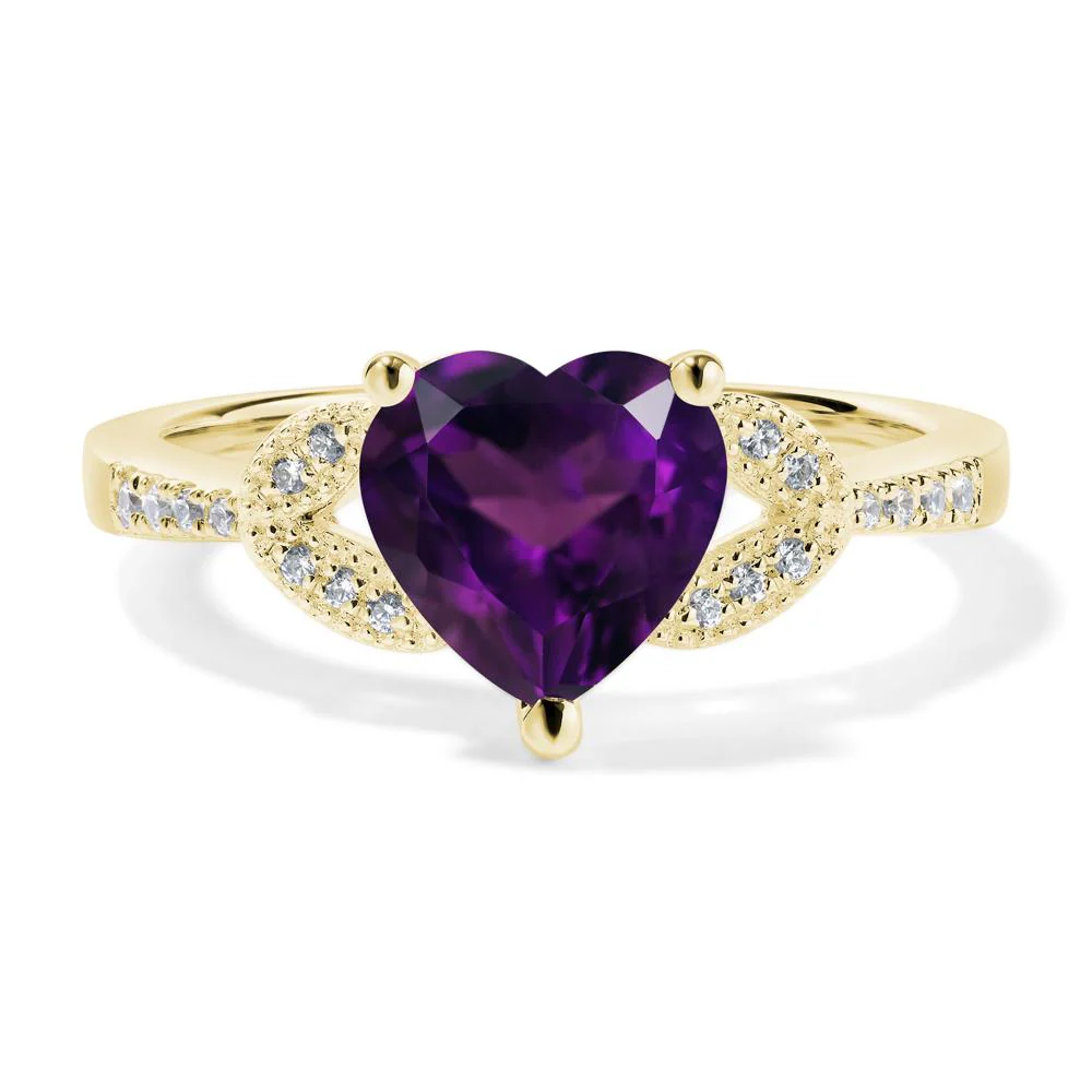 Heart Shaped Amethyst Engagement Ring - Image 8