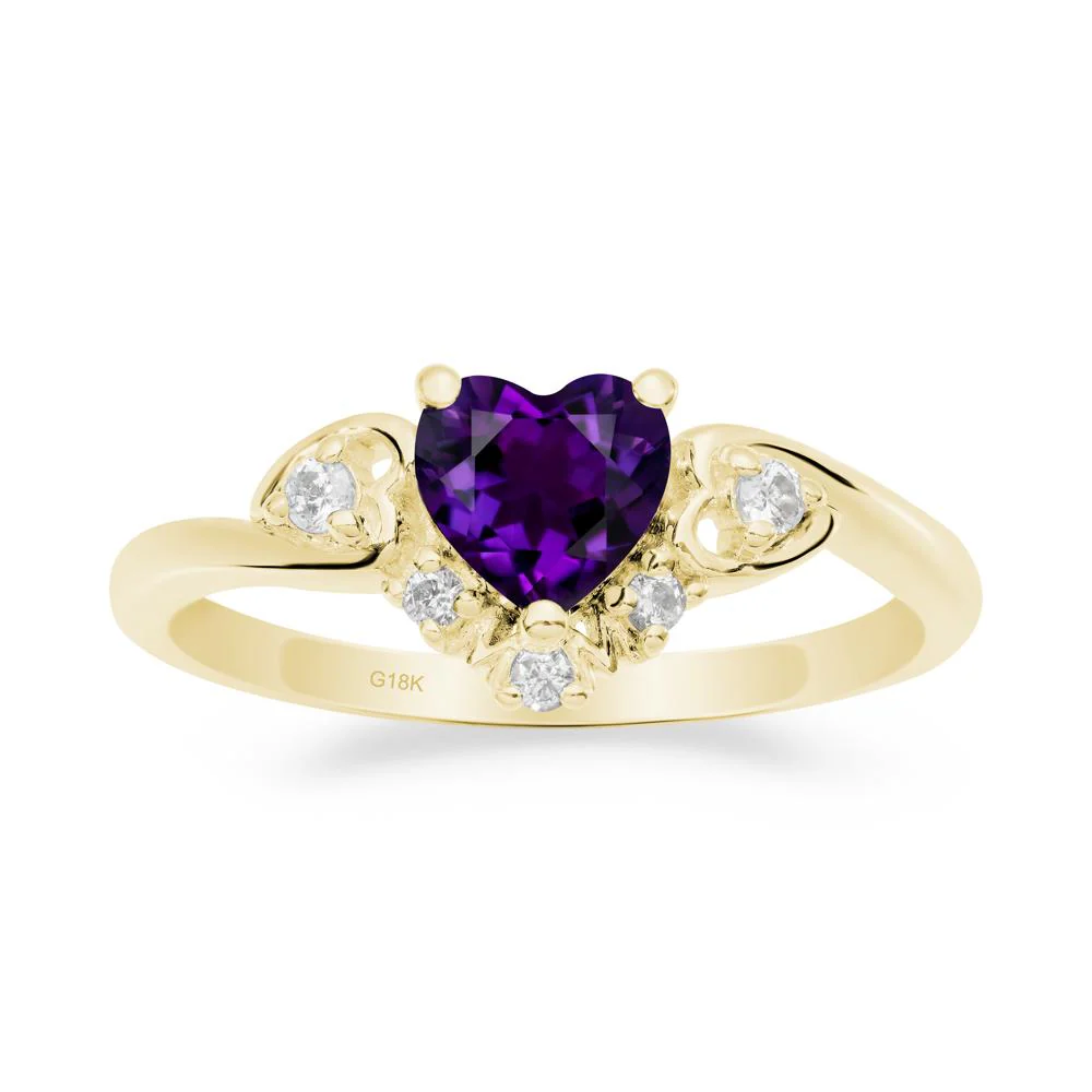 Heart-Shaped Amethyst Promise Ring - Image 6