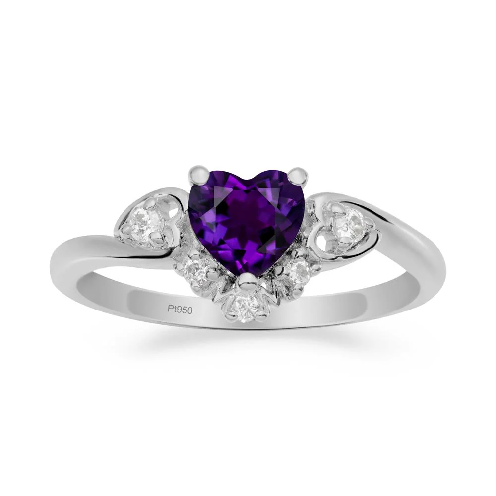 Heart-Shaped Amethyst Promise Ring - Image 8