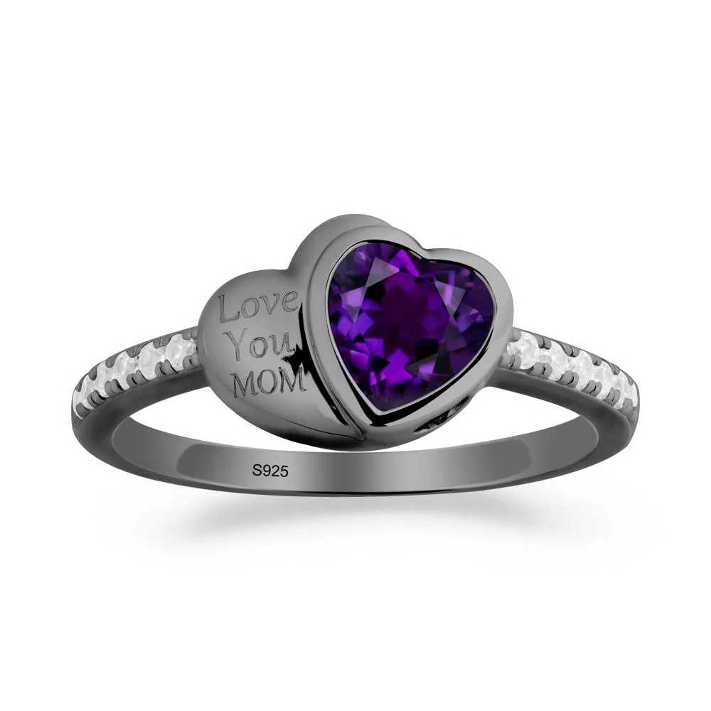 Heart Shaped Amethyst Ring for Mother's Day - Image 3