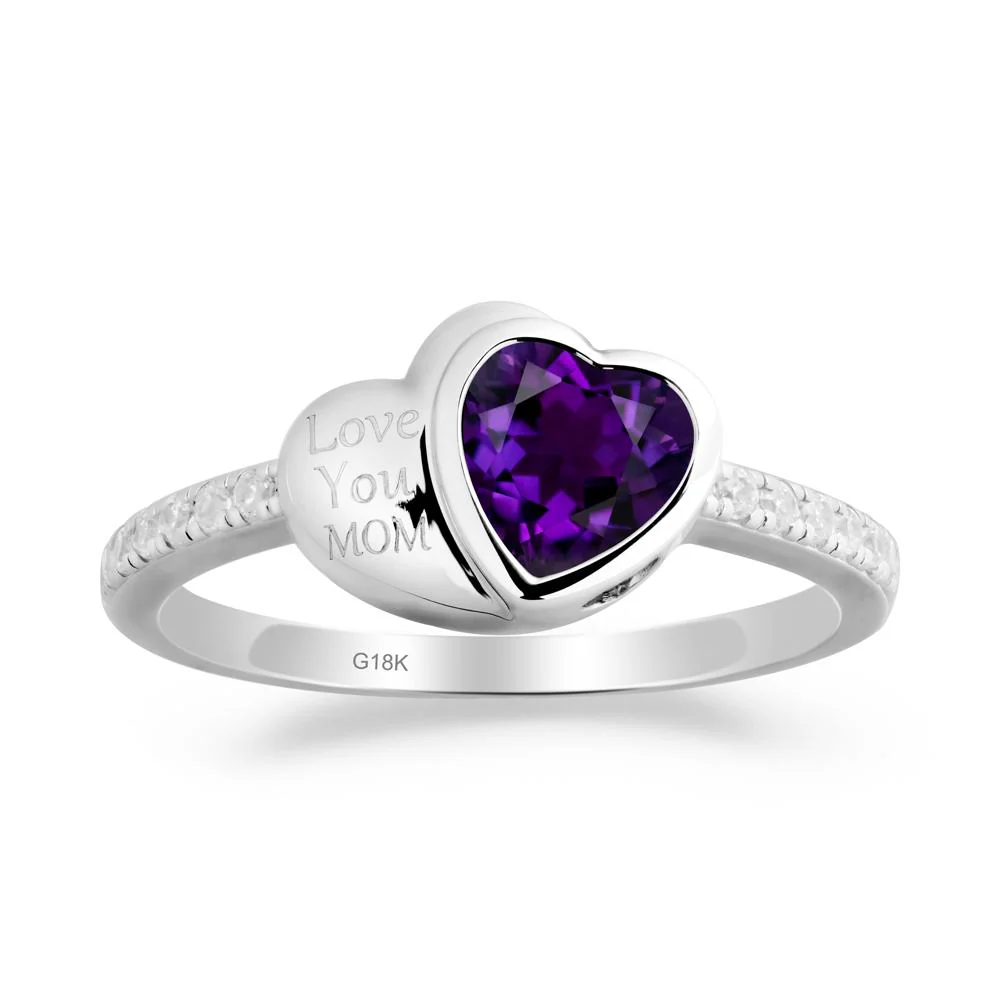Heart Shaped Amethyst Ring for Mother's Day - Image 4