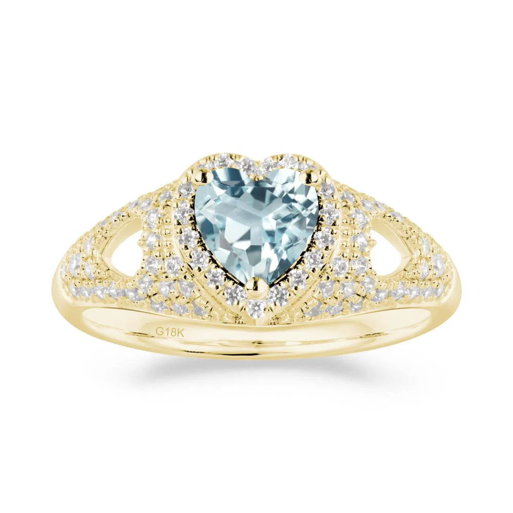 Heart Shaped Aquamarine Cluster Ring - Image 9