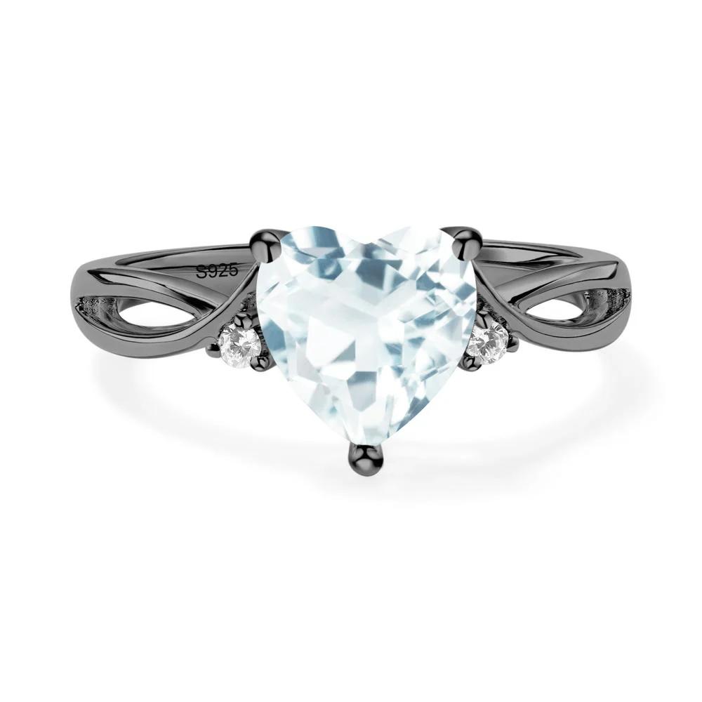 Heart Shaped Aquamarine Ring