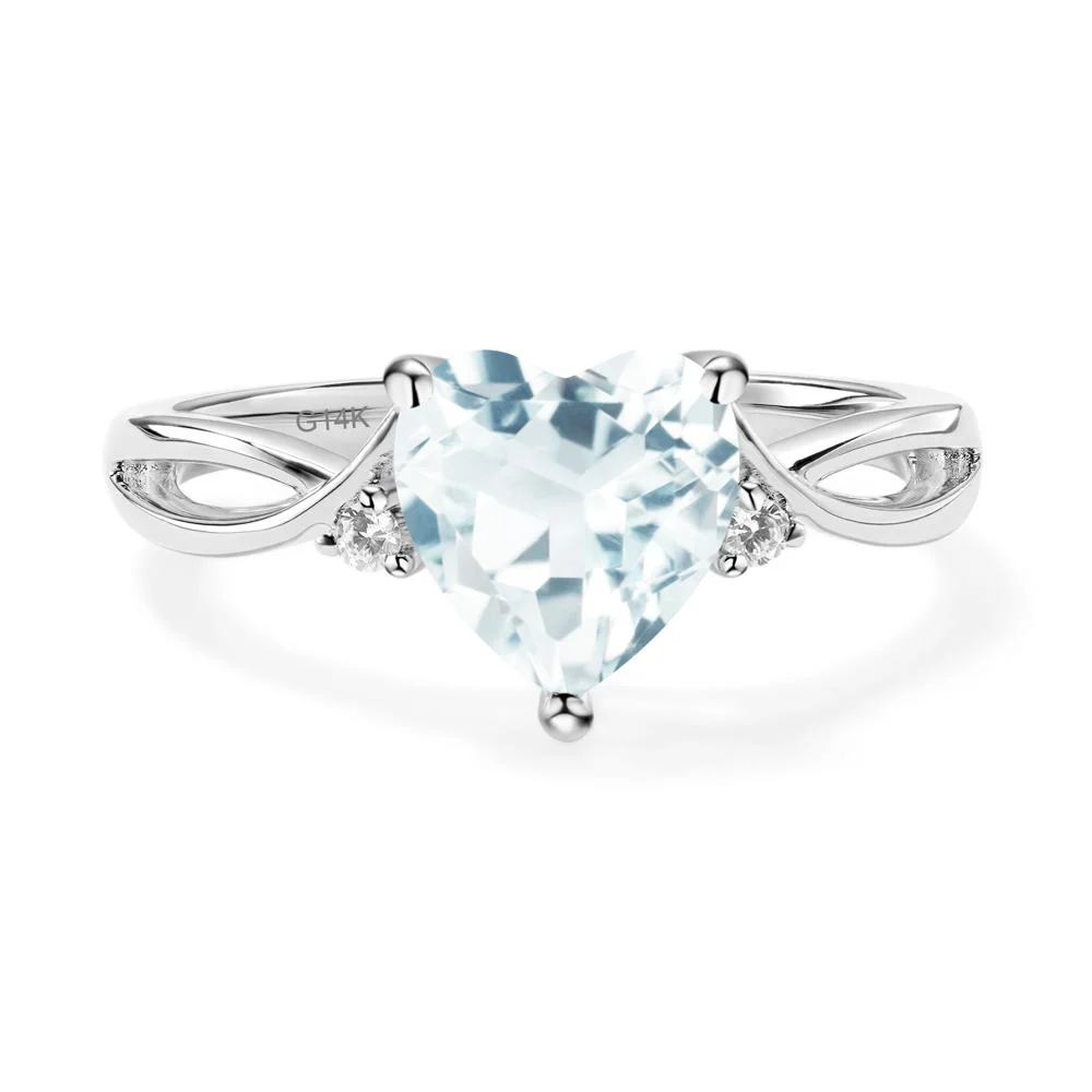 Heart Shaped Aquamarine Ring - Image 9