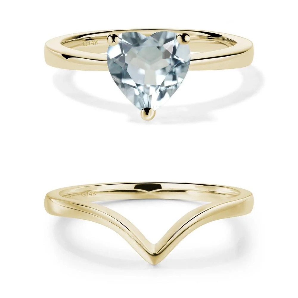 Aquamarine Heart Shaped Solitaire Ring - Image 11