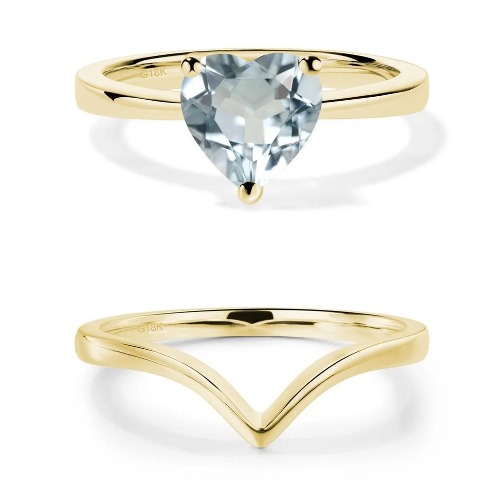 Aquamarine Heart Shaped Solitaire Ring - Image 13