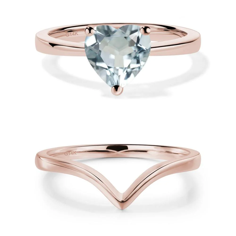 Aquamarine Heart Shaped Solitaire Ring - Image 17