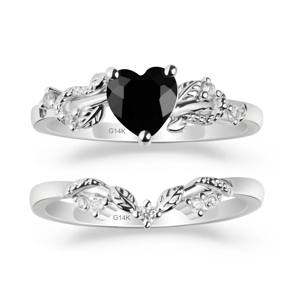 Heart Shaped Black Spinel Bridal Set - Image 2
