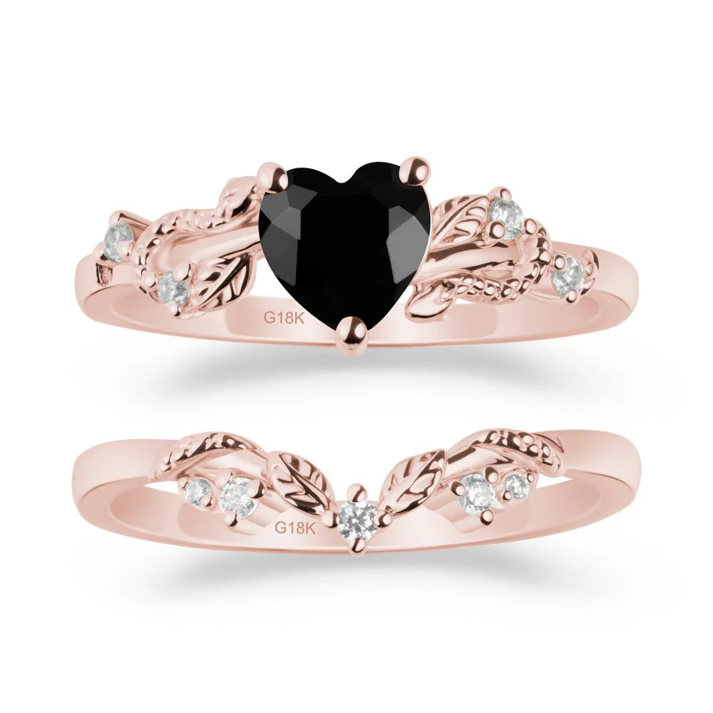 Heart Shaped Black Spinel Bridal Set - Image 4