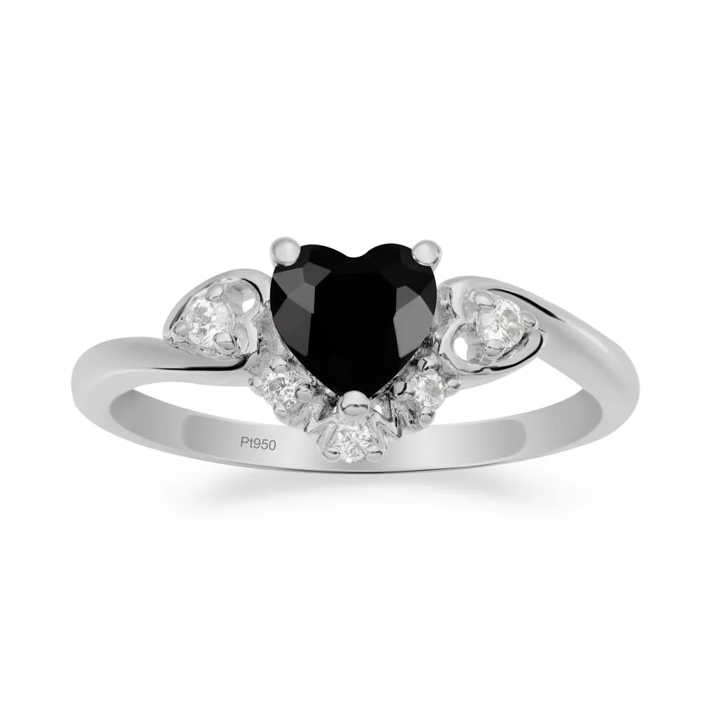 Heart-Shaped Black Spinel Promise Ring - Image 3