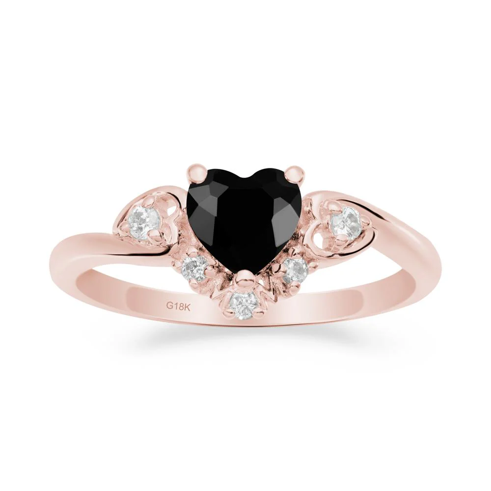 Heart-Shaped Black Spinel Promise Ring - Image 6
