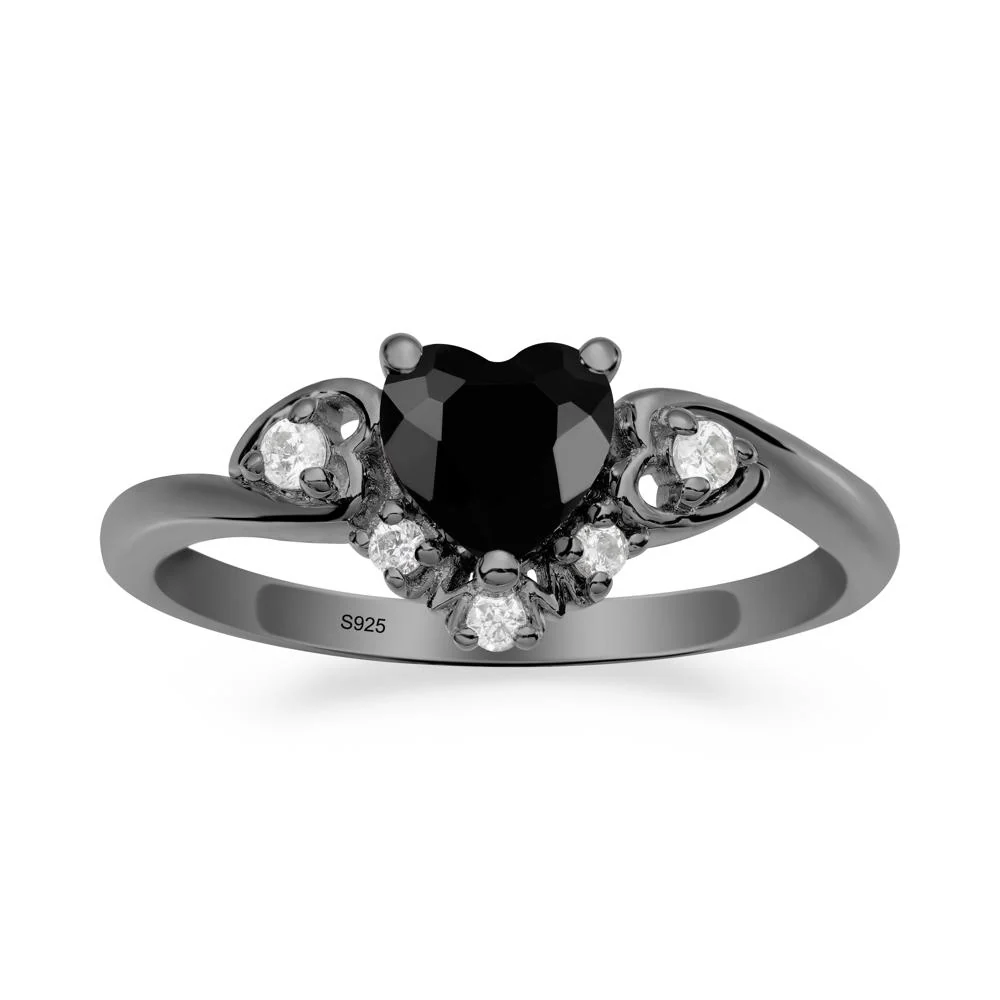 Heart-Shaped Black Spinel Promise Ring - Image 7