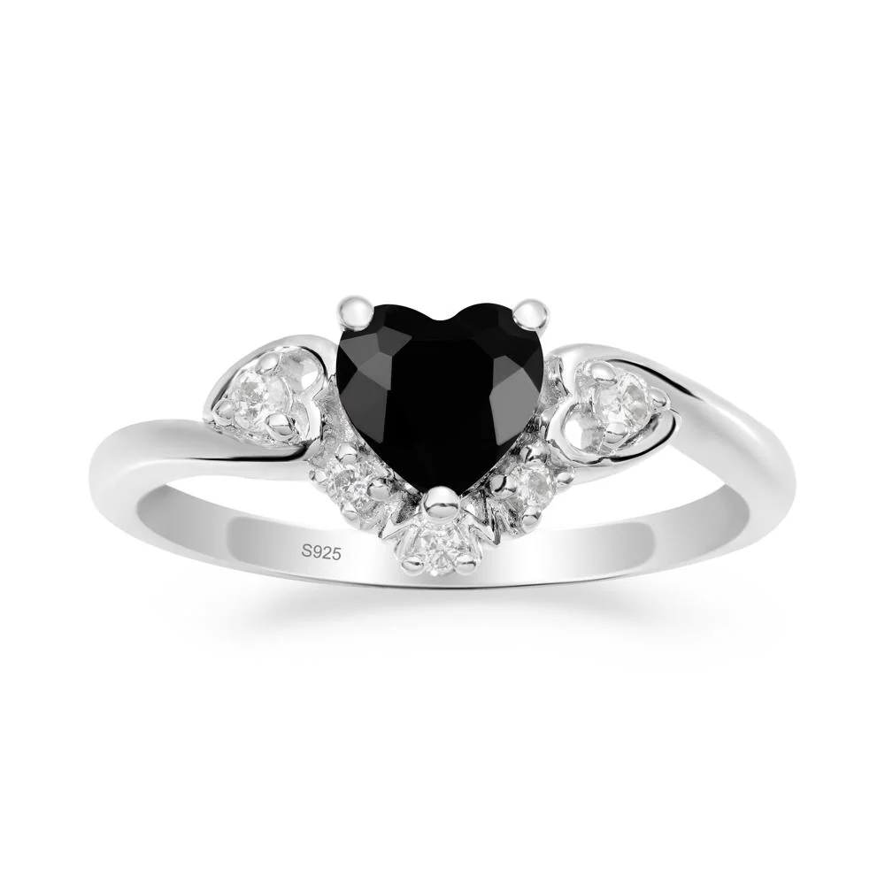 Heart-Shaped Black Spinel Promise Ring - Image 8