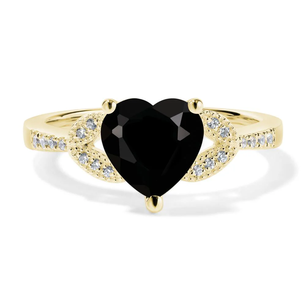 Heart Shaped Black Spinel Engagement Ring - Image 8