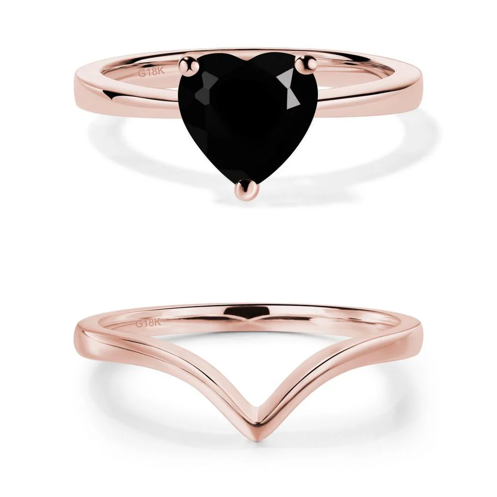 Heart Shaped Black Spinel Solitaire Ring - Image 15