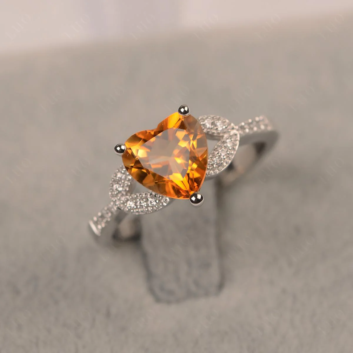 Heart Shaped Citrine Engagement Ring - Image 10