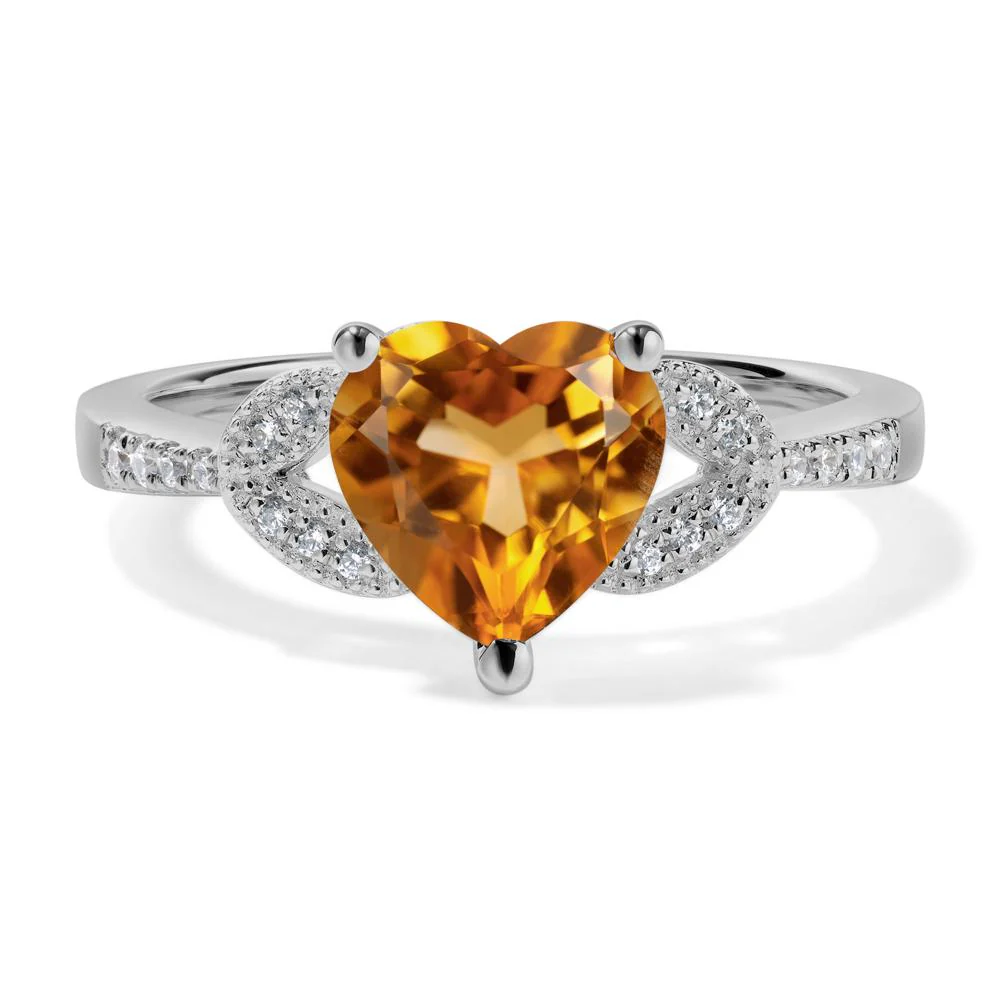Heart Shaped Citrine Engagement Ring - Image 6