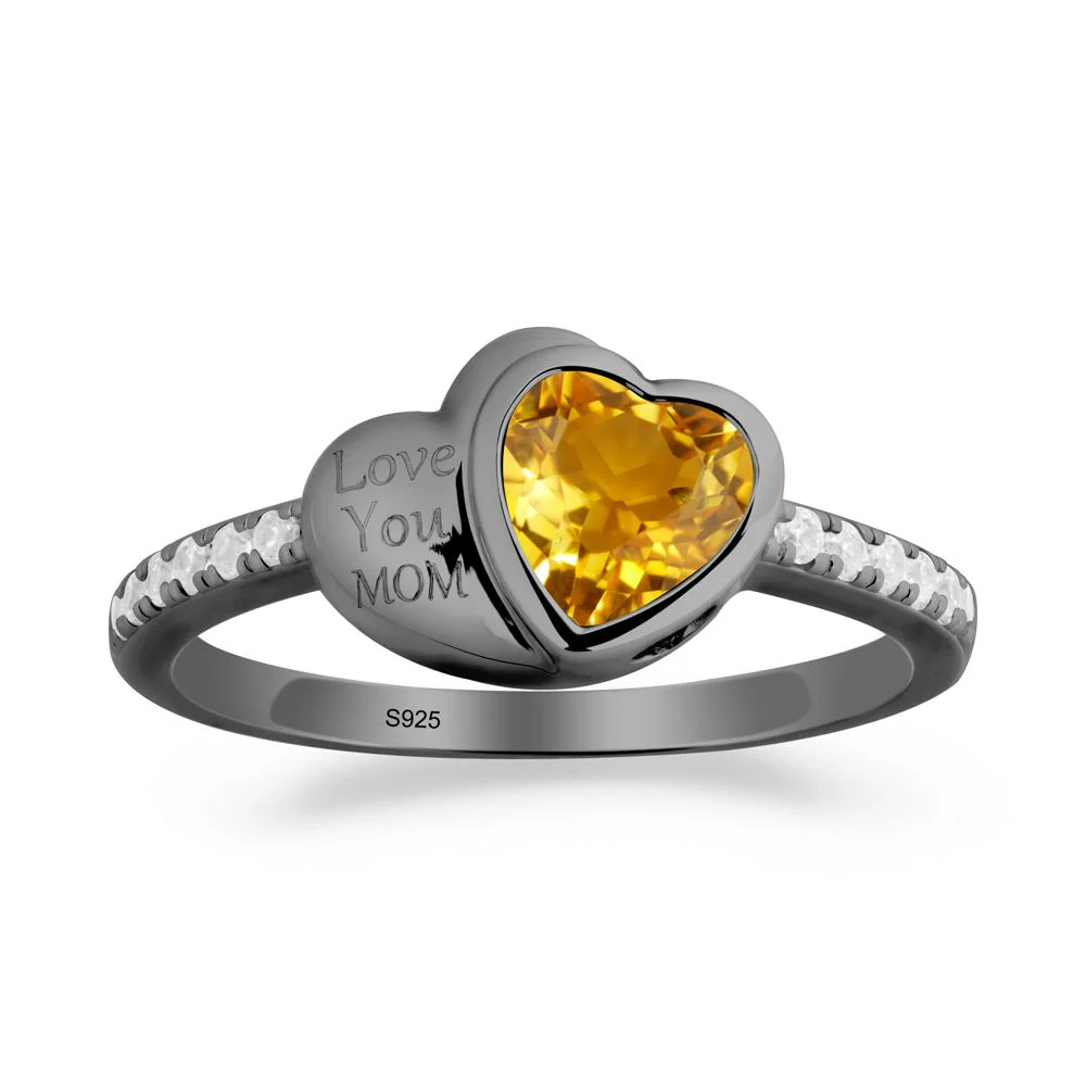 Heart Shaped Citrine Ring for Mother's Day - Image 2