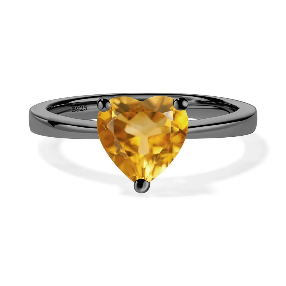 Heart Cut Citrine Ring