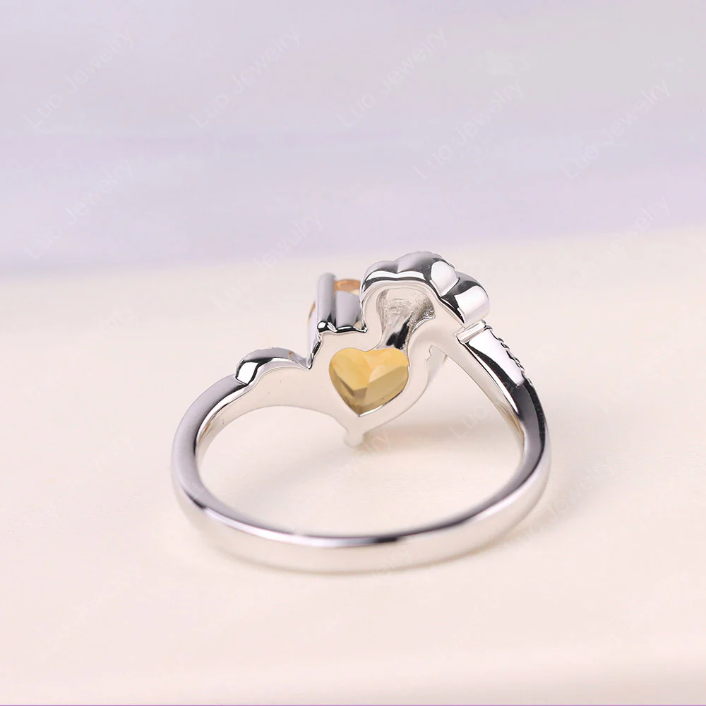 Heart Shaped Citrine Strawberry Ring - Image 3